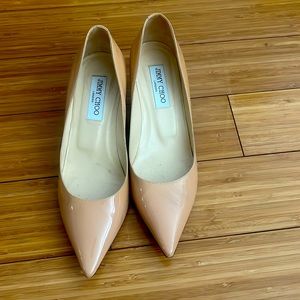 Jimmy Choo Nude Aza patent heels 38.5